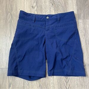 Athleta Dipper Bermuda Shorts Blue Pockets Stretch Outdoor Hiking Sz 5 Modest